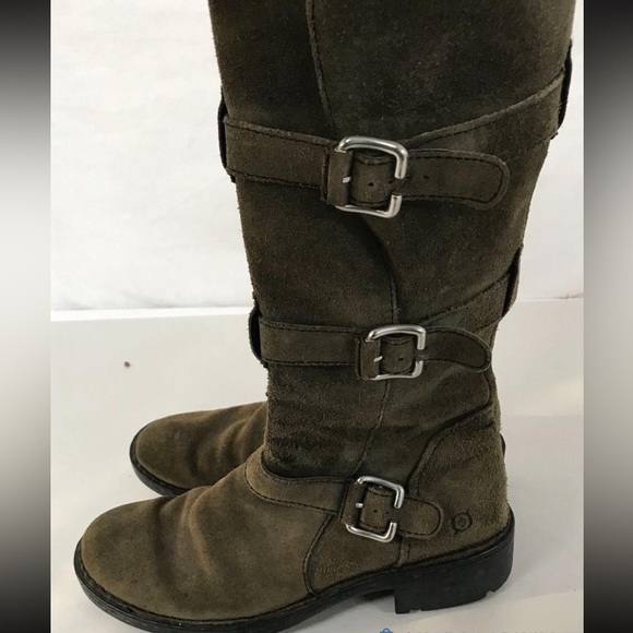 Nordstrom Shoes - Born Brown Suede Buckle Mid Calf Boots Size 9.5